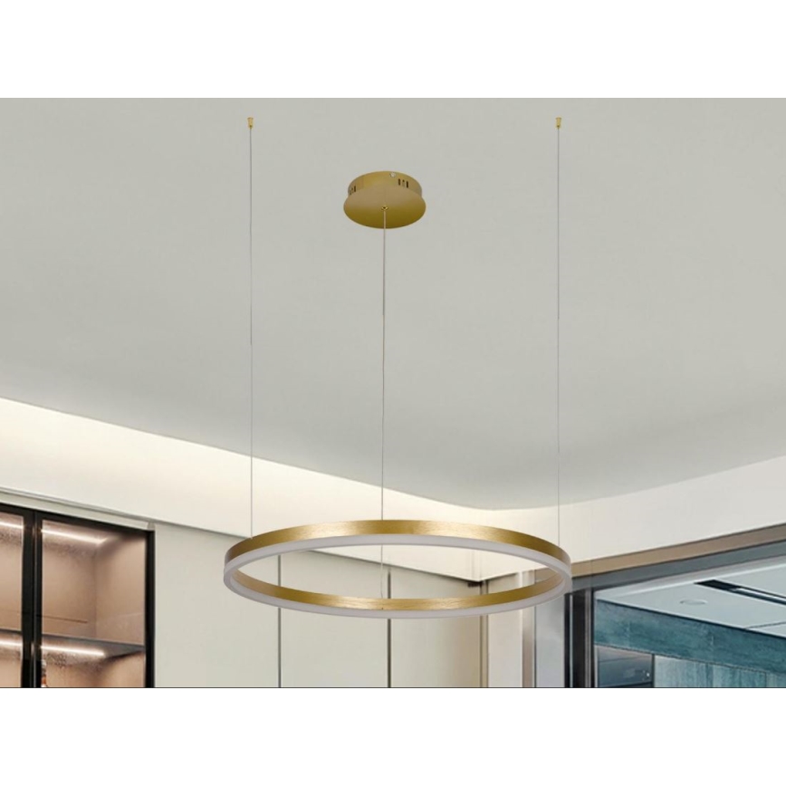LED ljusreglerad ljuskrona på textilsladd LED/42W/230V 3000-6500K diameter 60 cm + fjärrkontroll