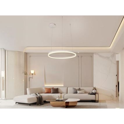 LED ljusreglerad ljuskrona på textilsladd LED/42W/230V 3000-6500K + fjärrkontroll