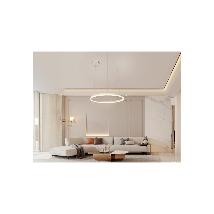 LED ljusreglerad ljuskrona på textilsladd LED/42W/230V 3000-6500K + fjärrkontroll