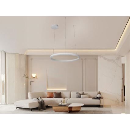 LED ljusreglerad ljuskrona på textilsladd LED/42W/230V 3000-6500K + fjärrkontroll