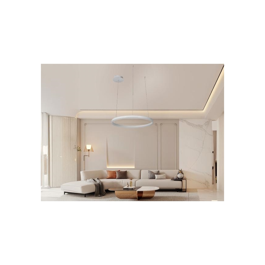 LED ljusreglerad ljuskrona på textilsladd LED/42W/230V 3000-6500K + fjärrkontroll