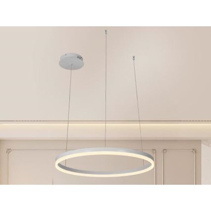 LED ljusreglerad ljuskrona på textilsladd LED/42W/230V 3000-6500K + fjärrkontroll