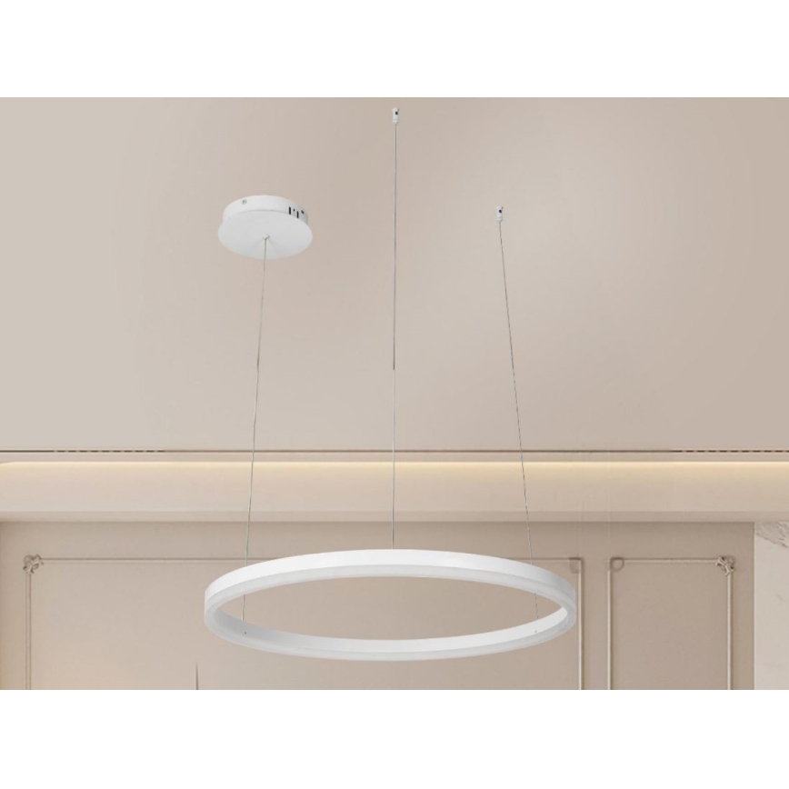LED ljusreglerad ljuskrona på textilsladd LED/42W/230V 3000-6500K + fjärrkontroll