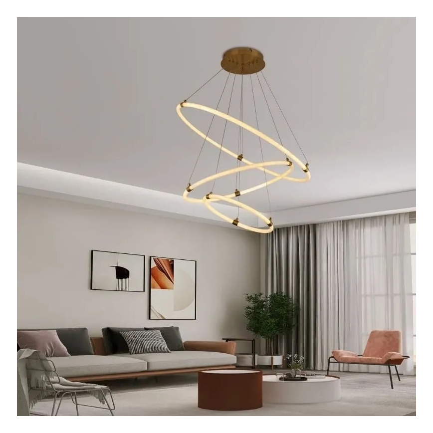 LED ljusreglerad ljuskrona på textilsladd LED/45W/230V 3000-6500K + fjärrkontroll