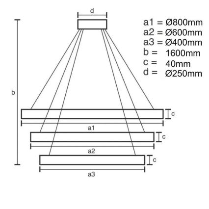 LED ljusreglerad ljuskrona på textilsladd LED/45W/230V 3000-6500K + fjärrkontroll