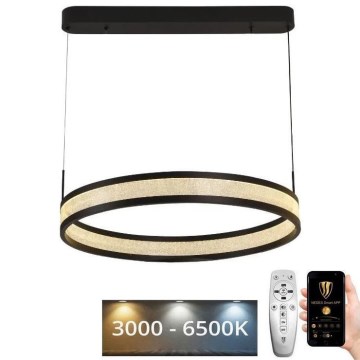 LED ljusreglerad ljuskrona på textilsladd LED/45W/230V 3000-6500K svart + fjärrkontroll