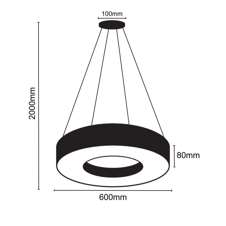 LED ljusreglerad ljuskrona på textilsladd LED/45W/230V 3000-6500K svart + fjärrkontroll