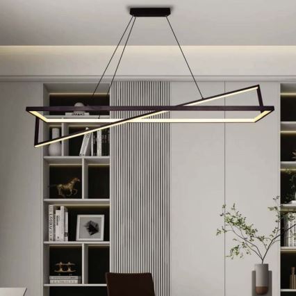 LED ljusreglerad ljuskrona på textilsladd LED/45W/230V 3000K 114 cm svart