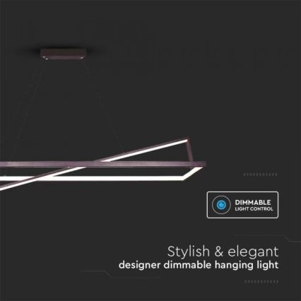 LED ljusreglerad ljuskrona på textilsladd LED/45W/230V 3000K 114 cm svart