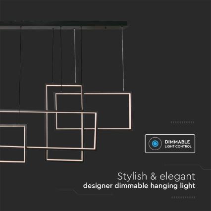 LED ljusreglerad ljuskrona på textilsladd LED/45W/230V 3000K svart