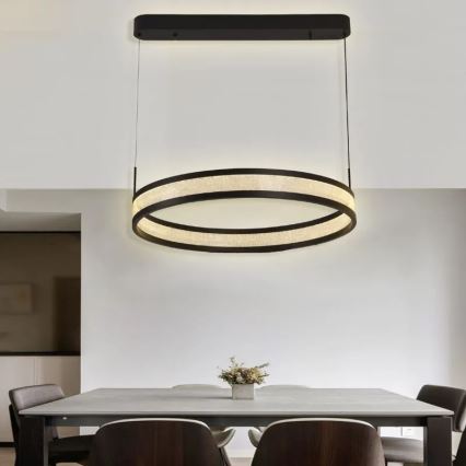 LED ljusreglerad ljuskrona på textilsladd LED/45W/230V 3000-6500K svart + fjärrkontroll