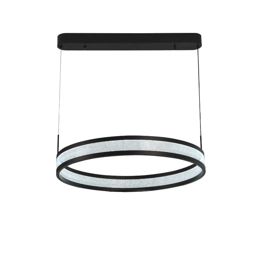 LED ljusreglerad ljuskrona på textilsladd LED/45W/230V 3000-6500K svart + fjärrkontroll