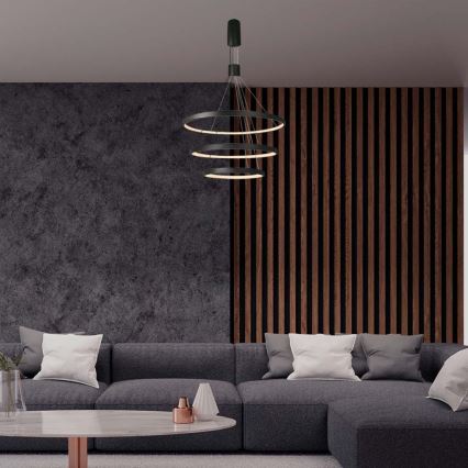 LED ljusreglerad ljuskrona på textilsladd LED/46W/230V 3000K svart