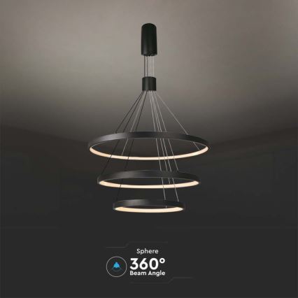 LED ljusreglerad ljuskrona på textilsladd LED/46W/230V 3000K svart