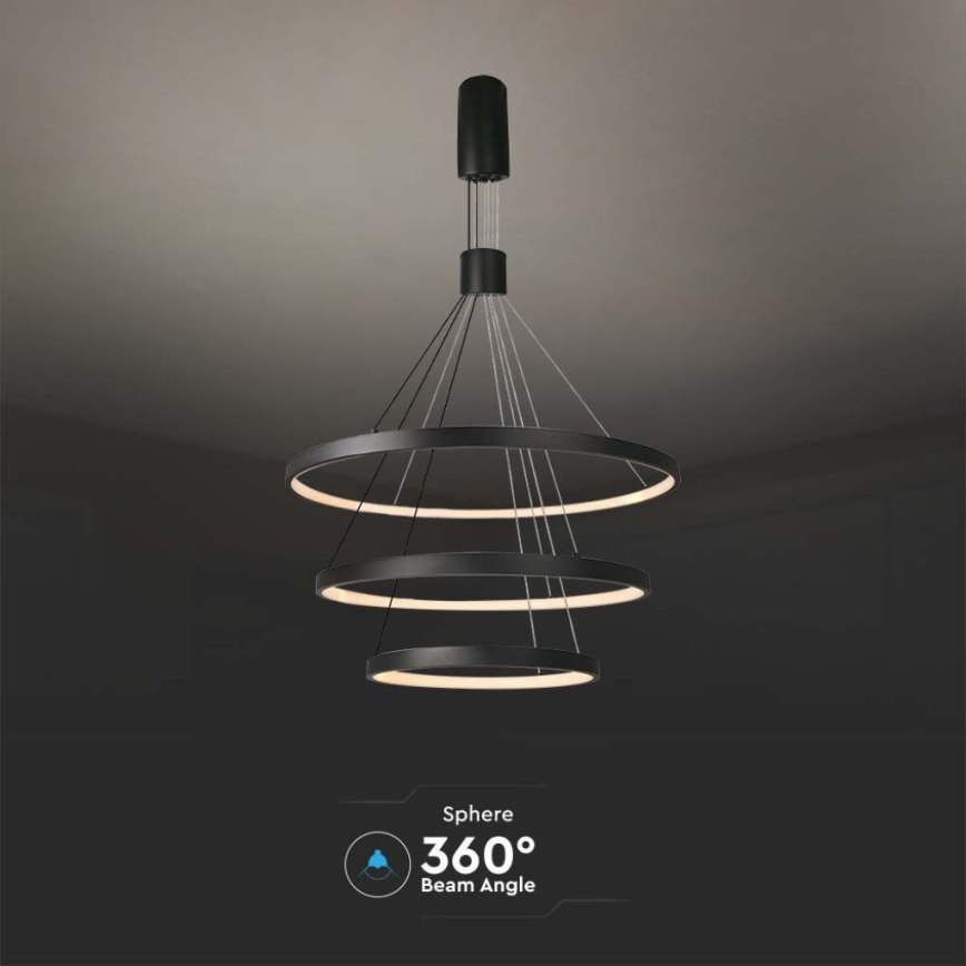 LED ljusreglerad ljuskrona på textilsladd LED/46W/230V 3000K svart