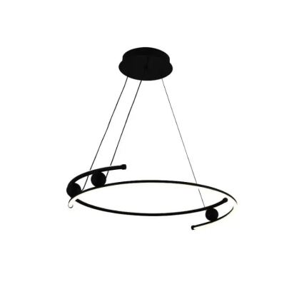 LED ljusreglerad ljuskrona på textilsladd LED/50W/230V 3000-6500K diameter 60 cm + fjärrkontroll