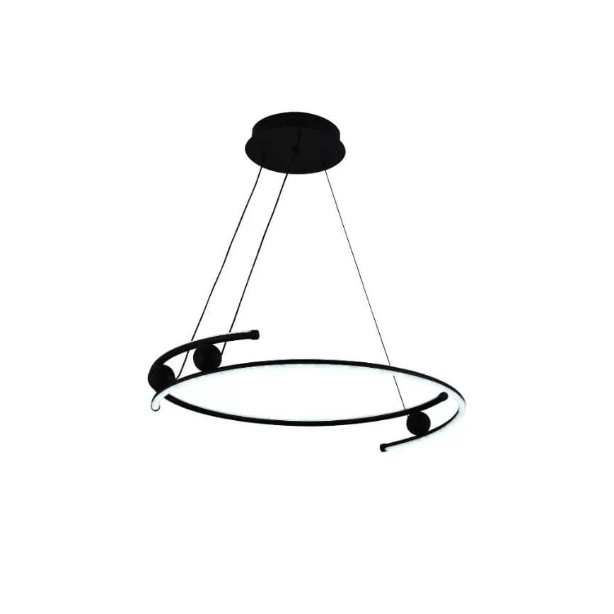 LED ljusreglerad ljuskrona på textilsladd LED/50W/230V 3000-6500K diameter 60 cm + fjärrkontroll