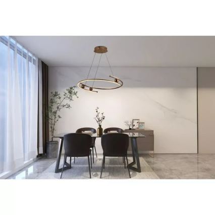 LED ljusreglerad ljuskrona på textilsladd LED/50W/230V 3000-6500K + fjärrkontroll