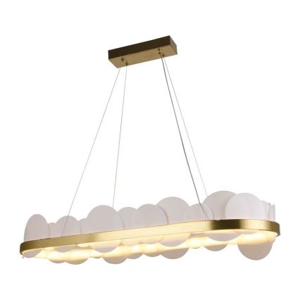 LED ljusreglerad ljuskrona på textilsladd LED/50W/230V 3000-6500K guld + fjärrkontroll
