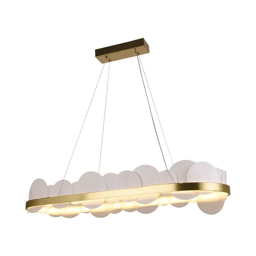 LED ljusreglerad ljuskrona på textilsladd LED/50W/230V 3000-6500K guld + fjärrkontroll