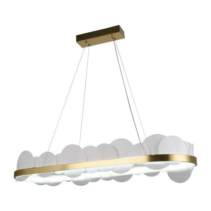 LED ljusreglerad ljuskrona på textilsladd LED/50W/230V 3000-6500K guld + fjärrkontroll