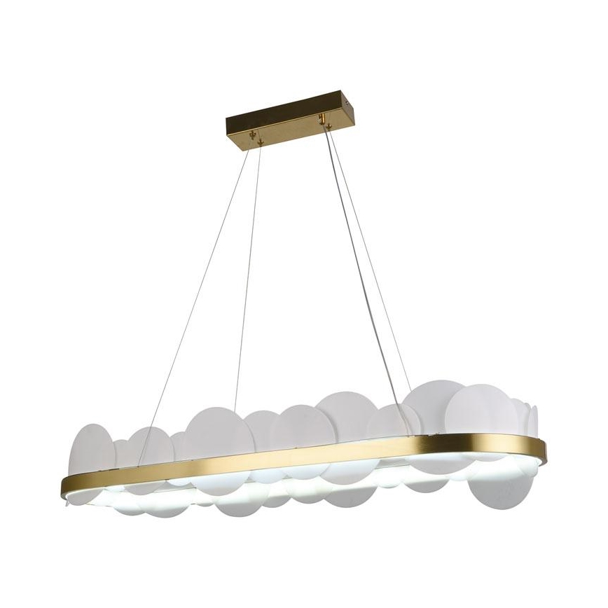 LED ljusreglerad ljuskrona på textilsladd LED/50W/230V 3000-6500K guld + fjärrkontroll