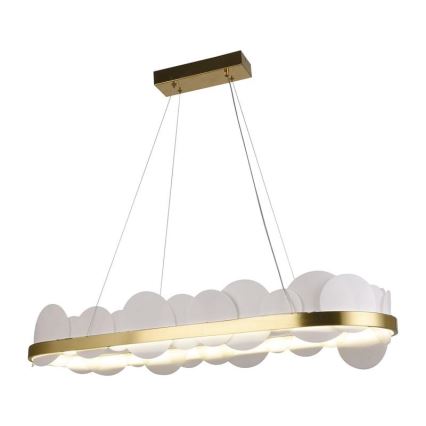 LED ljusreglerad ljuskrona på textilsladd LED/50W/230V 3000-6500K guld + fjärrkontroll