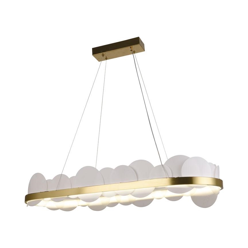 LED ljusreglerad ljuskrona på textilsladd LED/50W/230V 3000-6500K guld + fjärrkontroll