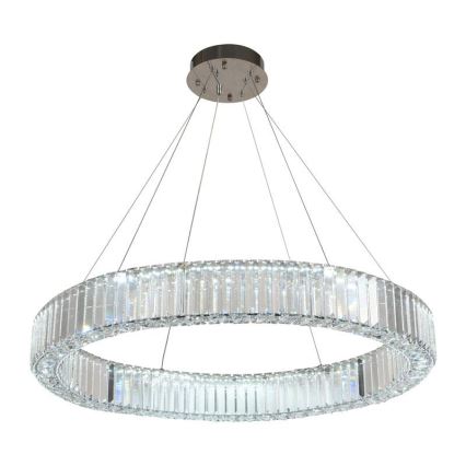 LED Dimbar kristallkronkrona på snöre LED/50W/230V 3000-6500K skinande krom + fjärrkontroll