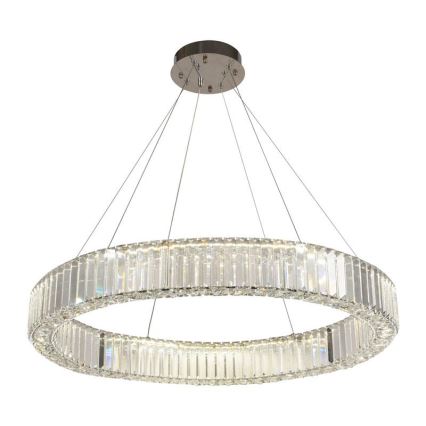 LED Dimbar kristallkronkrona på snöre LED/50W/230V 3000-6500K skinande krom + fjärrkontroll