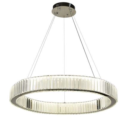 LED Dimbar kristallkronkrona på snöre LED/50W/230V 3000-6500K skinande krom + fjärrkontroll