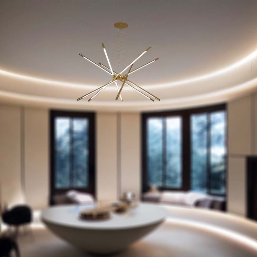 LED ljusreglerad ljuskrona på textilsladd LED/50W/230V 3000K guld