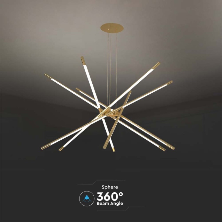 LED ljusreglerad ljuskrona på textilsladd LED/50W/230V 3000K guld