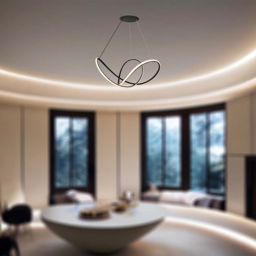 LED ljusreglerad ljuskrona på textilsladd LED/50W/230V 3000K svart