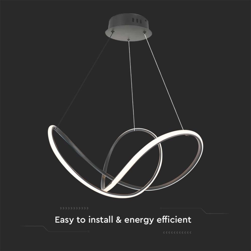 LED ljusreglerad ljuskrona på textilsladd LED/50W/230V 3000K svart
