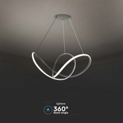 LED ljusreglerad ljuskrona på textilsladd LED/50W/230V 3000K svart