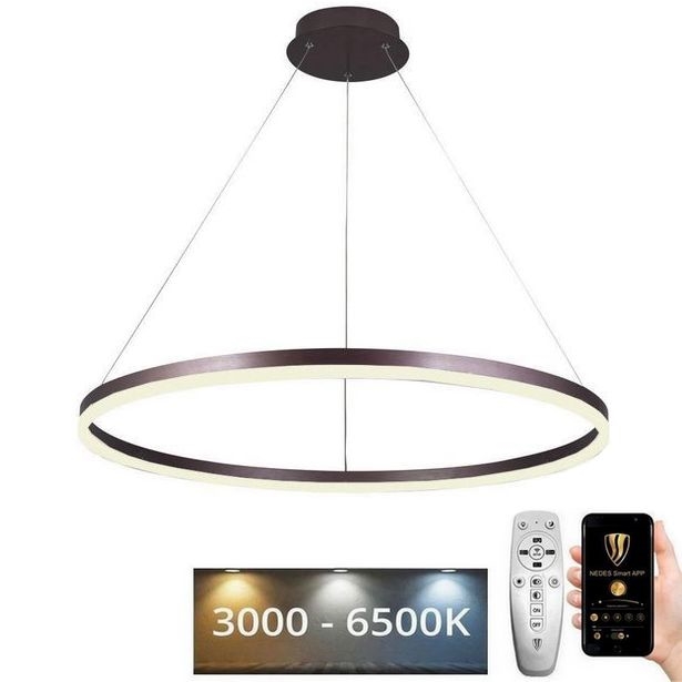 LED ljusreglerad ljuskrona på textilsladd LED/55W/230V 3000-6500K diameter 80 cm + fjärrkontroll