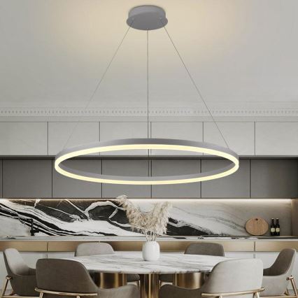 LED ljusreglerad ljuskrona på textilsladd LED/55W/230V 3000-6500K diameter 80 cm + fjärrkontroll