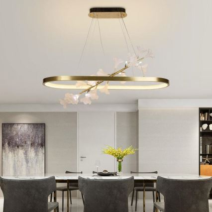 LED ljusreglerad ljuskrona på textilsladd LED/55W/230V 3000-6500K + fjärrkontroll