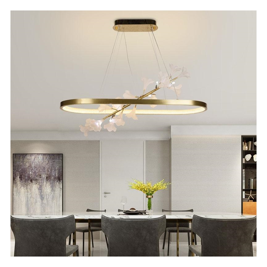 LED ljusreglerad ljuskrona på textilsladd LED/55W/230V 3000-6500K + fjärrkontroll