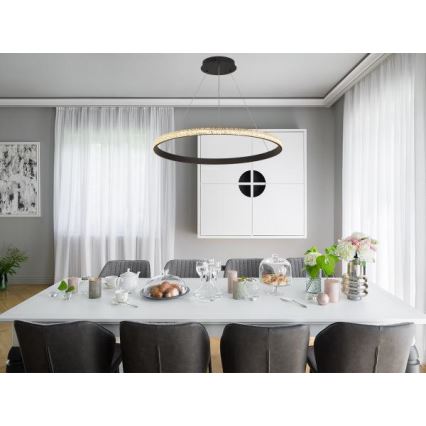 LED ljusreglerad ljuskrona på textilsladd LED/55W/230V 3000-6500K + fjärrkontroll