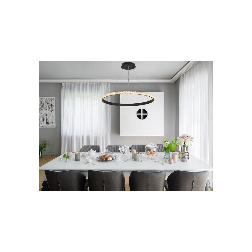 LED ljusreglerad ljuskrona på textilsladd LED/55W/230V 3000-6500K + fjärrkontroll
