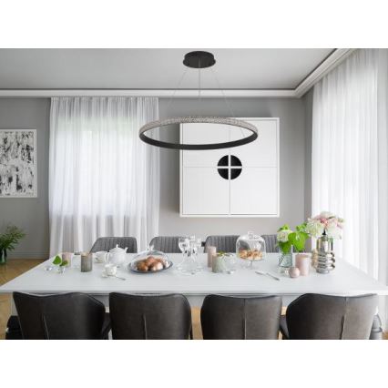 LED ljusreglerad ljuskrona på textilsladd LED/55W/230V 3000-6500K + fjärrkontroll