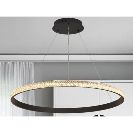 LED ljusreglerad ljuskrona på textilsladd LED/55W/230V 3000-6500K + fjärrkontroll