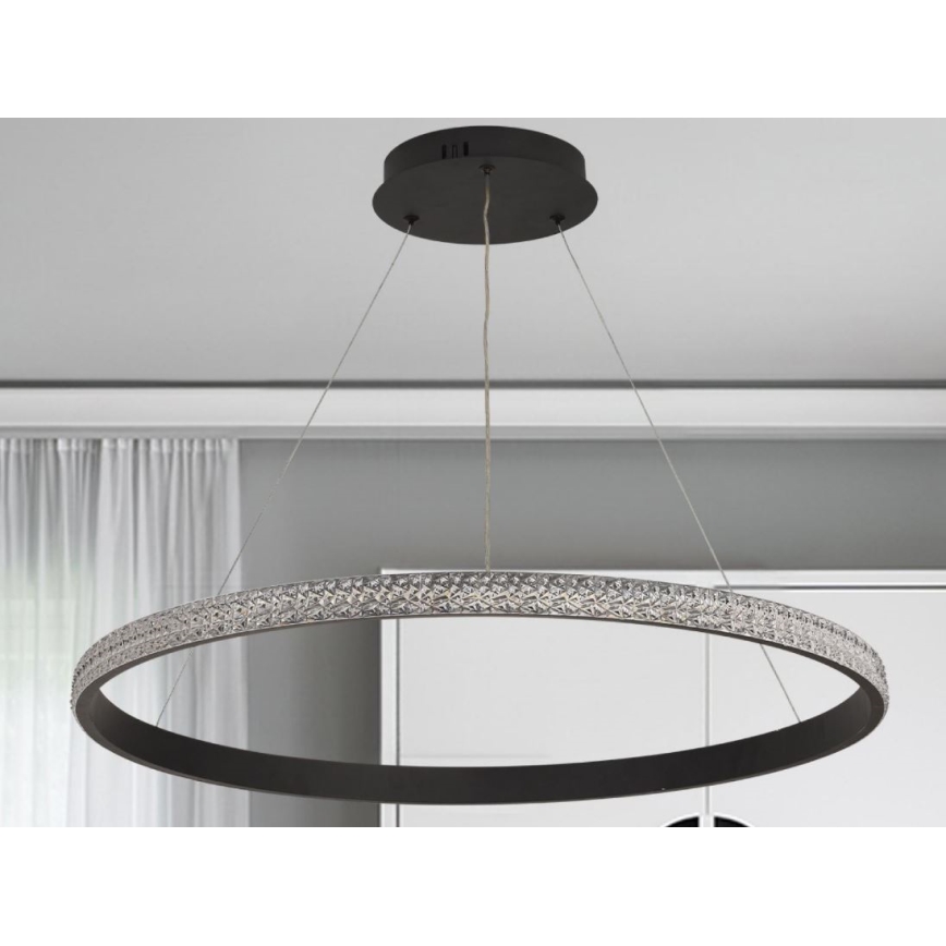 LED ljusreglerad ljuskrona på textilsladd LED/55W/230V 3000-6500K + fjärrkontroll