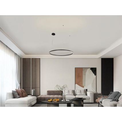 LED ljusreglerad ljuskrona på textilsladd LED/55W/230V 3000-6500K + fjärrkontroll