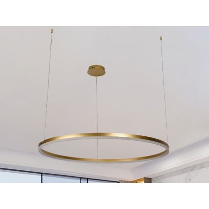 LED ljusreglerad ljuskrona på textilsladd LED/55W/230V 3000-6500K diameter 80 cm + fjärrkontroll