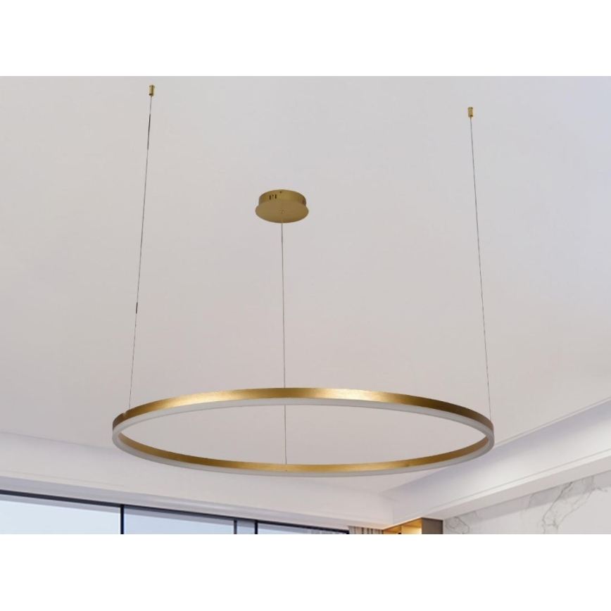 LED ljusreglerad ljuskrona på textilsladd LED/55W/230V 3000-6500K diameter 80 cm + fjärrkontroll