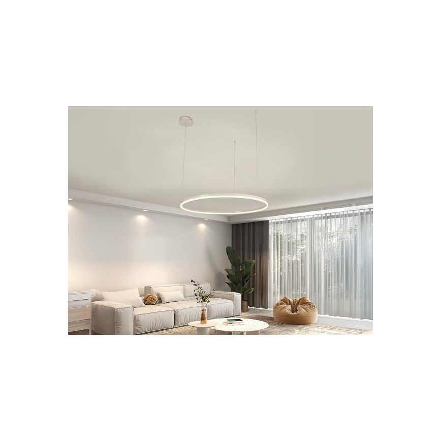 LED ljusreglerad ljuskrona på textilsladd LED/55W/230V 3000-6500K + fjärrkontroll