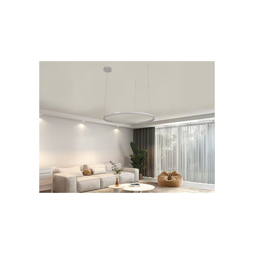 LED ljusreglerad ljuskrona på textilsladd LED/55W/230V 3000-6500K + fjärrkontroll